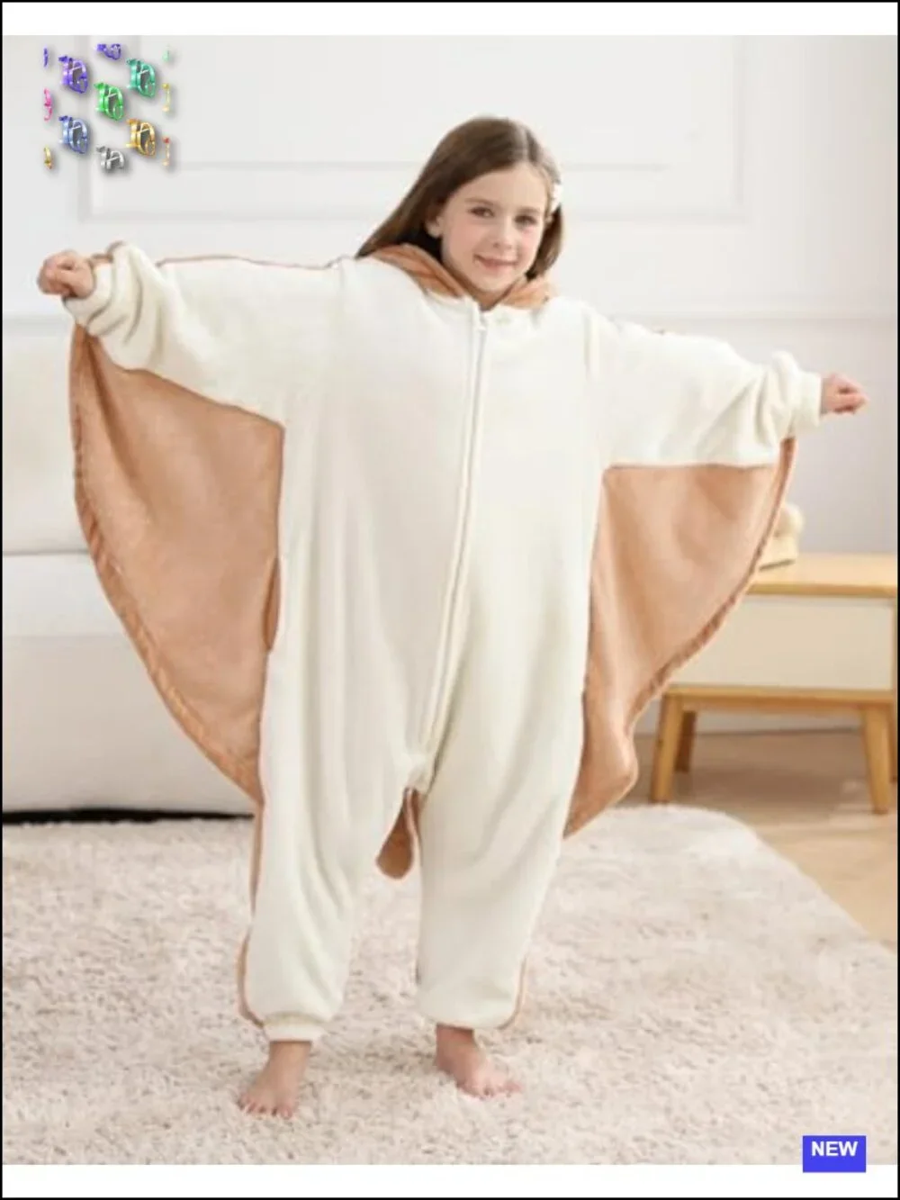 Kids Fleece Animal One-Piece Pajamas Zipper Cosplay Costume Boys Girls